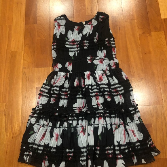Zoe LTD Floral Black and White Kids Dress - Picture 1 of 3